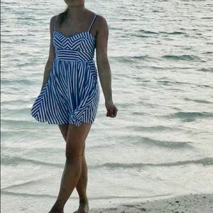 Express White and Navy striped summer dress (xs)